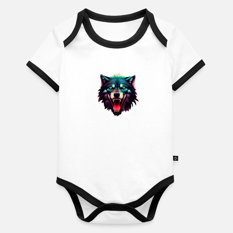 Wolf Organic Baby Contrasting Bodysuit