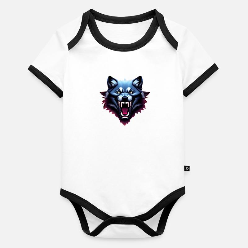wolf Organic Baby Contrasting Bodysuit