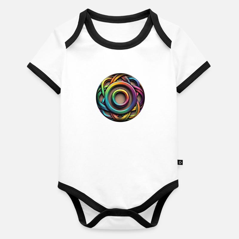 Nœuds d’éléments de couleurs arc-en-ciel Body Bébé bio contrasté manches courtes
