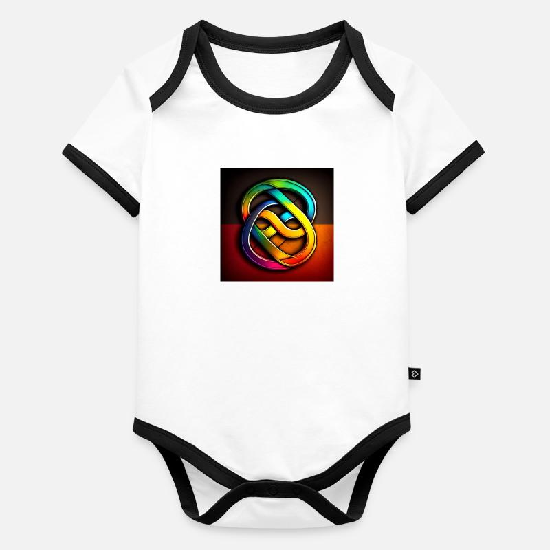 Formes colorées dans le style des couleurs de l’arc-en-ciel Body Bébé bio contrasté manches courtes