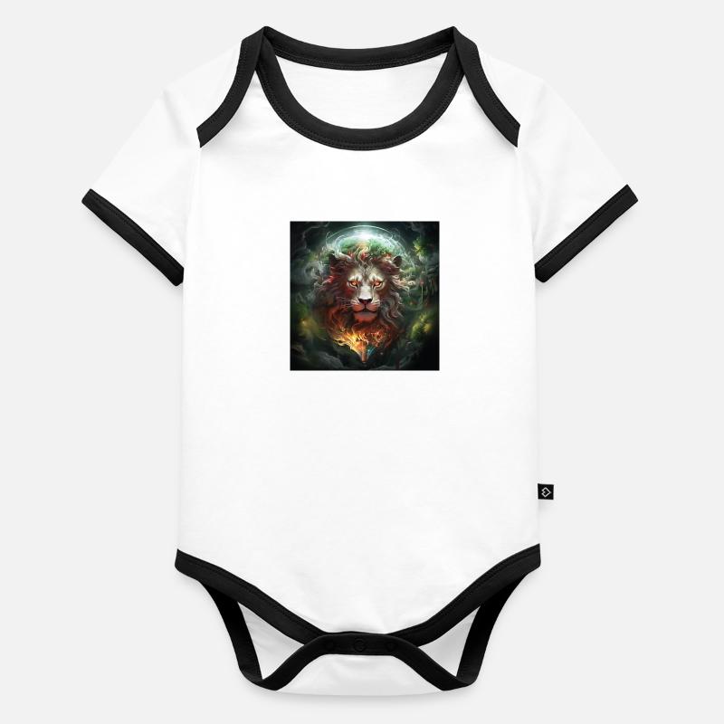 Genialer Löwe Baby Bio-Kurzarm-Kontrastbody