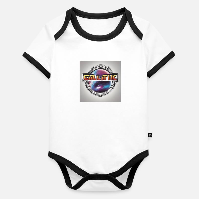 70er tshirt design galactic Baby Bio-Kurzarm-Kontrastbody