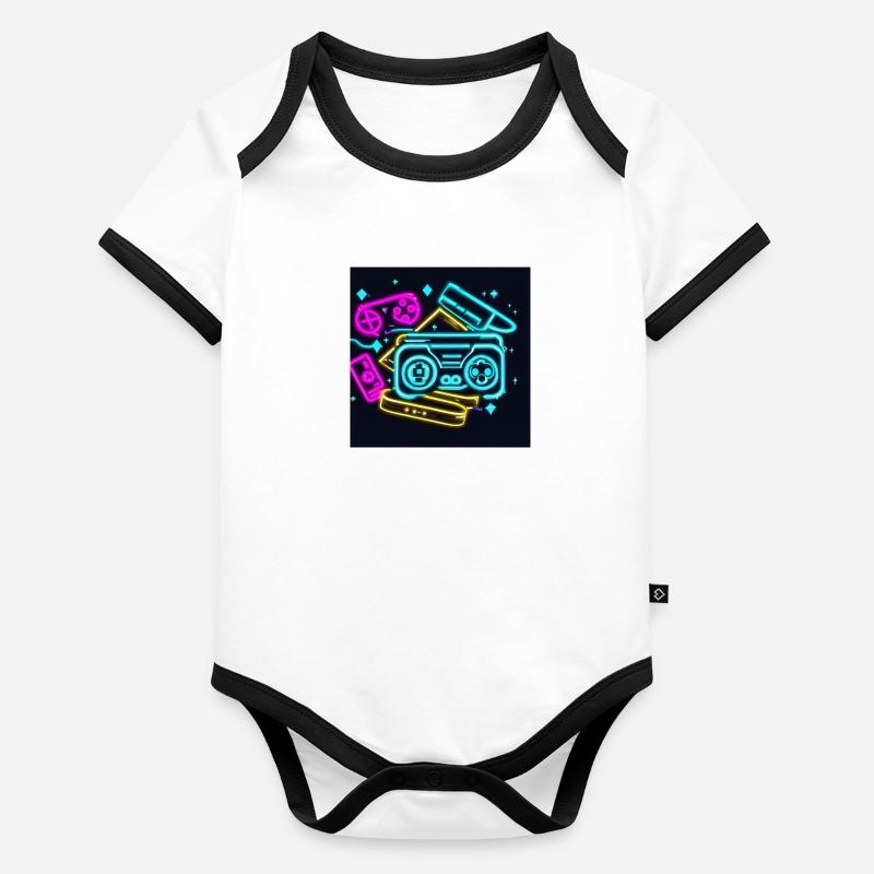80erKids Baby Bio-Kurzarm-Kontrastbody