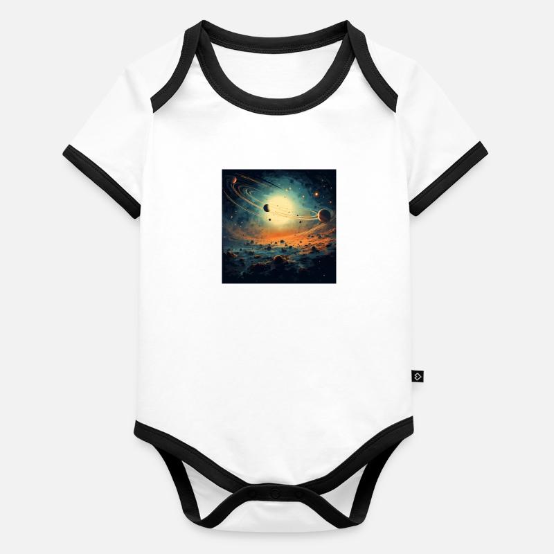 Système solaire, Multivers, Univers Body Bébé bio contrasté manches courtes