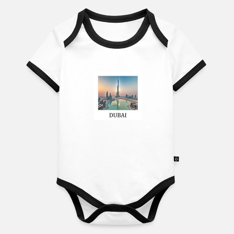 Dubaï Body Bébé bio contrasté manches courtes