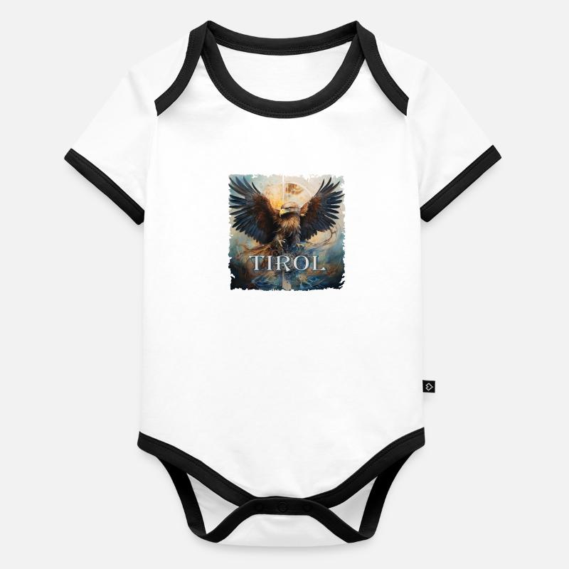 Tyrolean eagle loyal to the state of Tyrol, golden eagle Organic Baby Contrasting Bodysuit