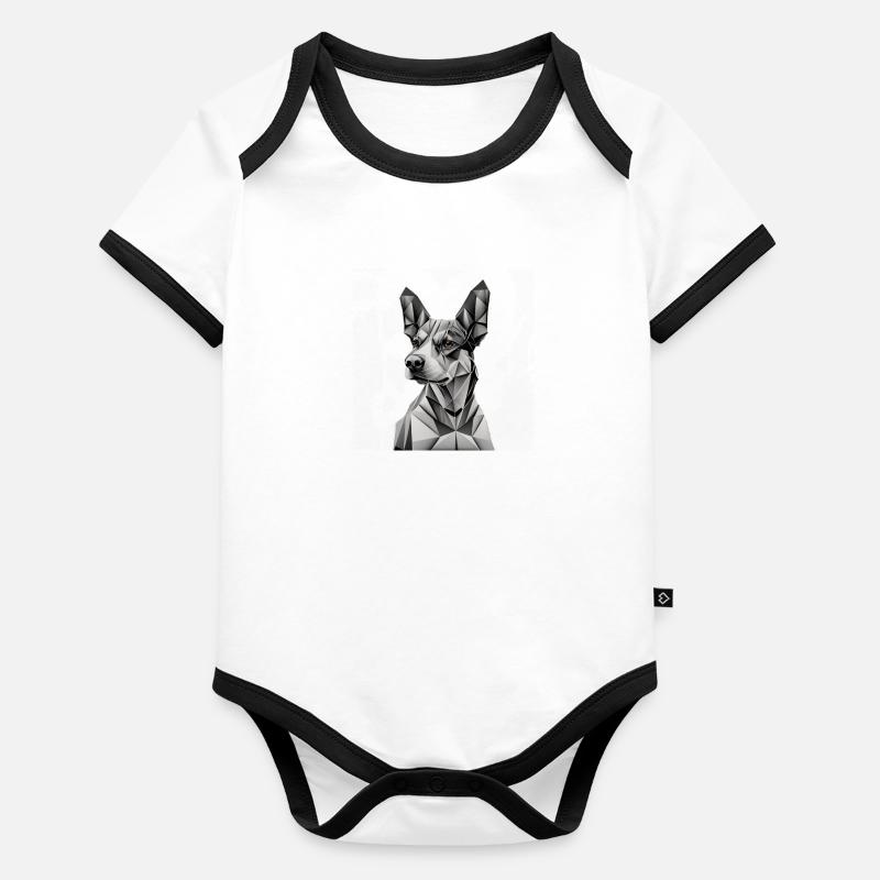 Geo_Hund_2 Body Bébé bio contrasté manches courtes