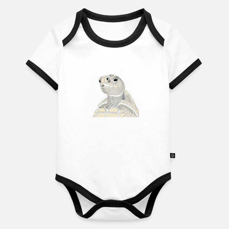 Tortue Body Bébé bio contrasté manches courtes