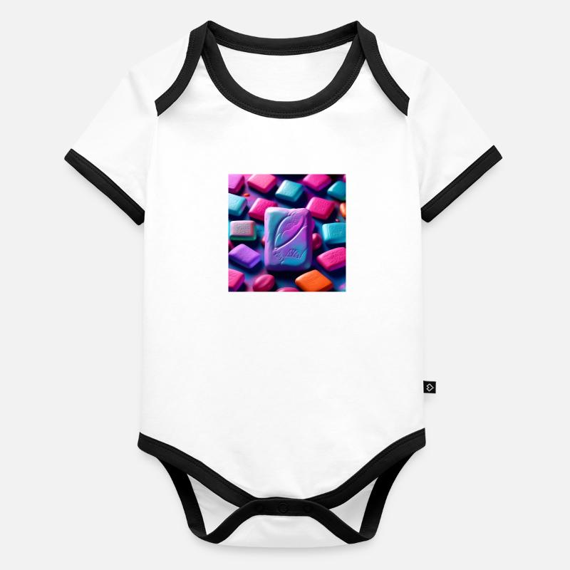 Sugar Candies Colored Organic Baby Contrasting Bodysuit