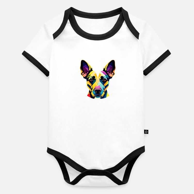 Hundebesitzer Dobermann Hundewelpe Hunde Labrador Baby Bio-Kurzarm-Kontrastbody