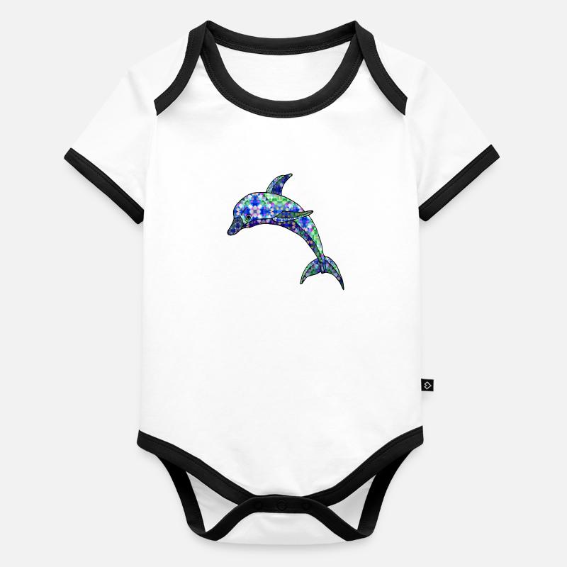 Dolphin Organic Baby Contrasting Bodysuit