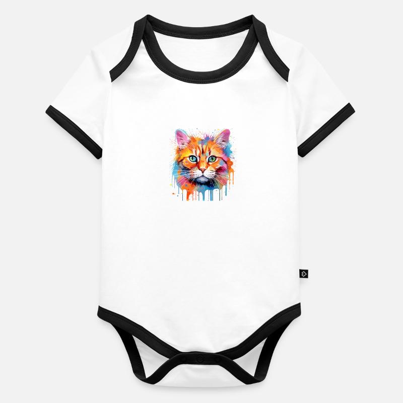 Ingwer Katze Baby Bio-Kurzarm-Kontrastbody