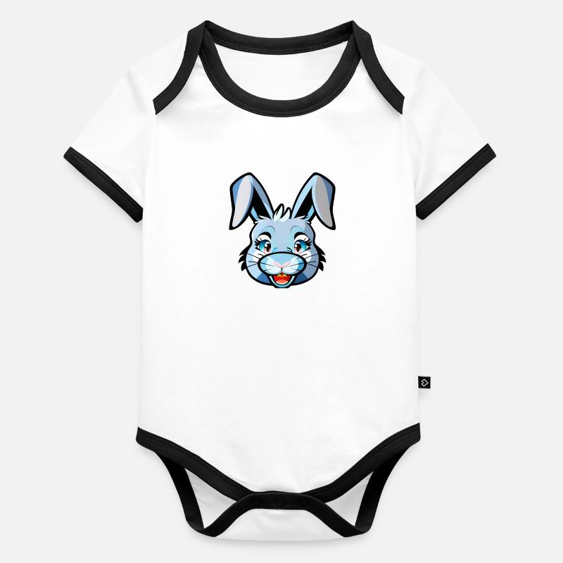 Lapin Lièvre Body Bébé bio contrasté manches courtes