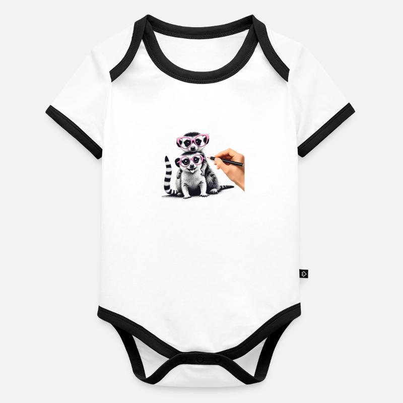 Suricate Body Bébé bio contrasté manches courtes