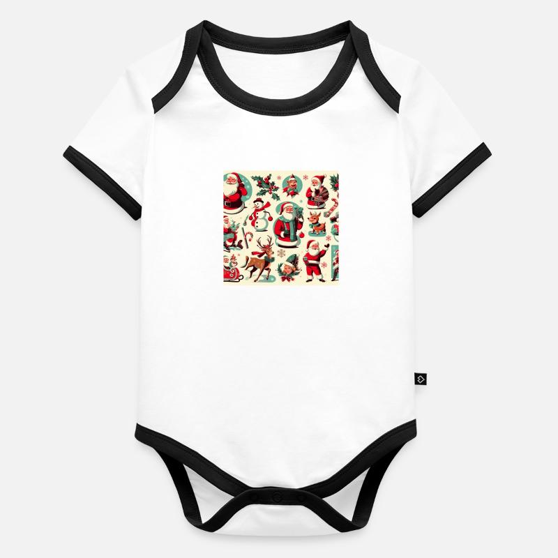 Christmas Frame Organic Baby Contrasting Bodysuit