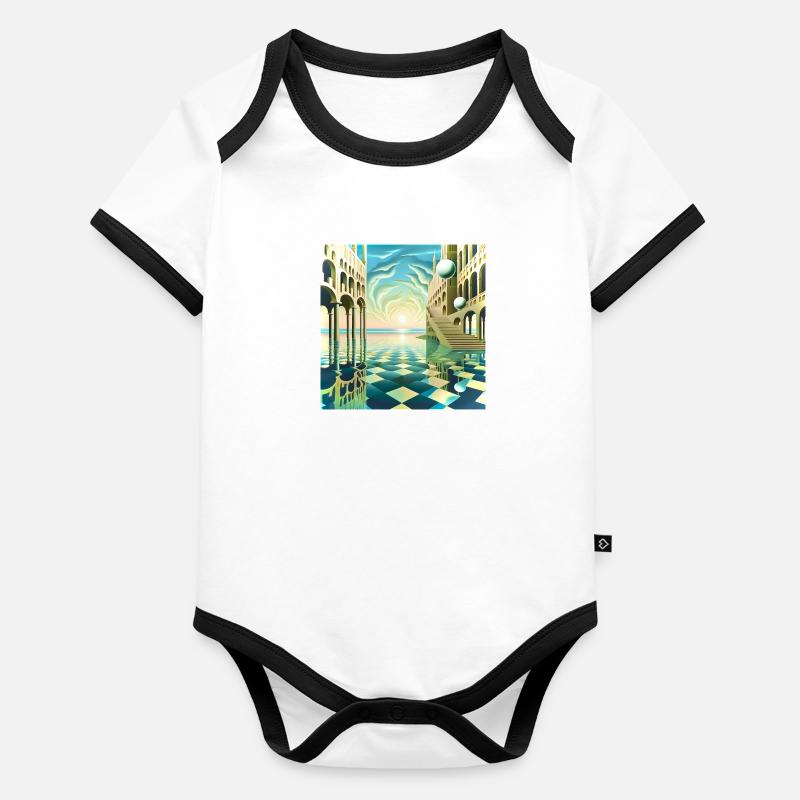 Mirage Métropole Body Bébé bio contrasté manches courtes