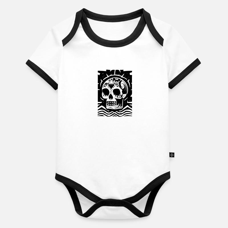 Schädel Baby Bio-Kurzarm-Kontrastbody