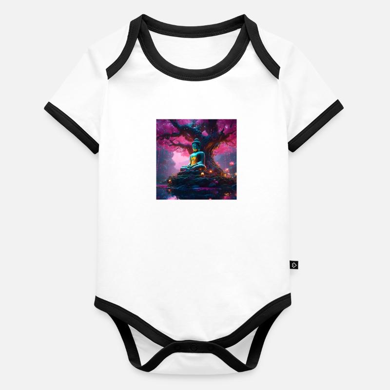 Buddha Baby Bio-Kurzarm-Kontrastbody