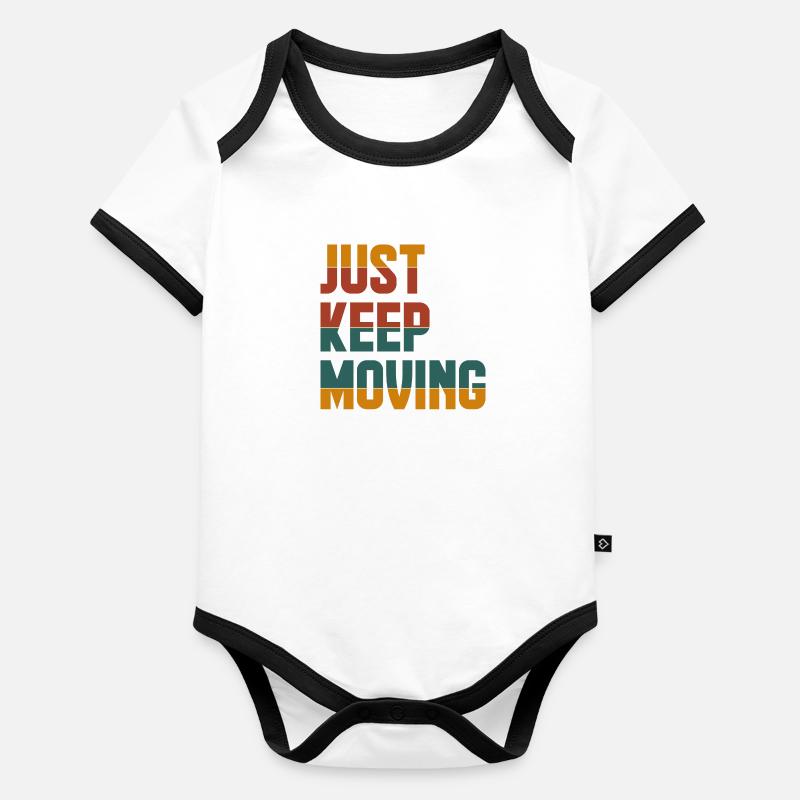 Bleib einfach in Bewegung, in Bewegung Baby Bio-Kurzarm-Kontrastbody