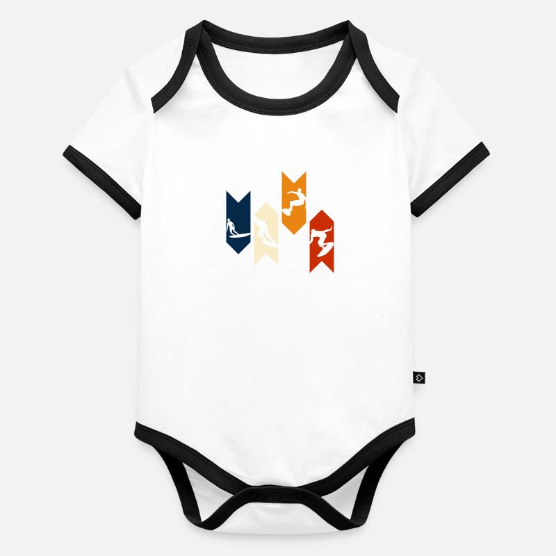 Vintage Retro Surf - Surf Gift Idea Organic Baby Contrasting Bodysuit