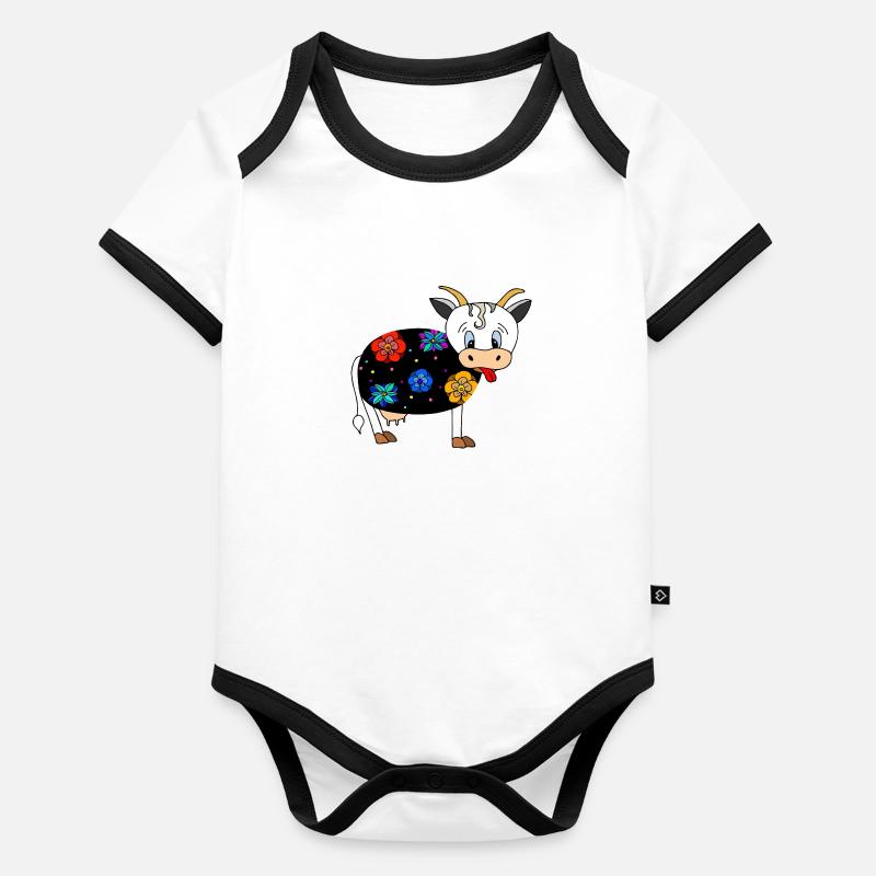 Cow Organic Baby Contrasting Bodysuit