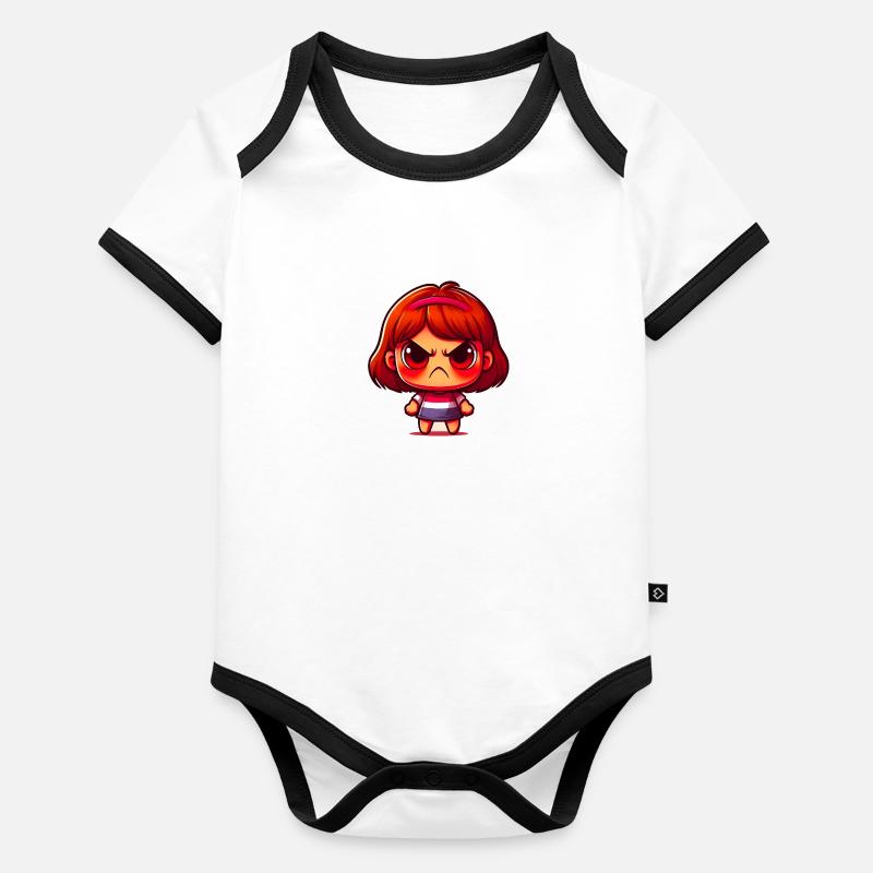 Bockiges Mädchen Baby Bio-Kurzarm-Kontrastbody