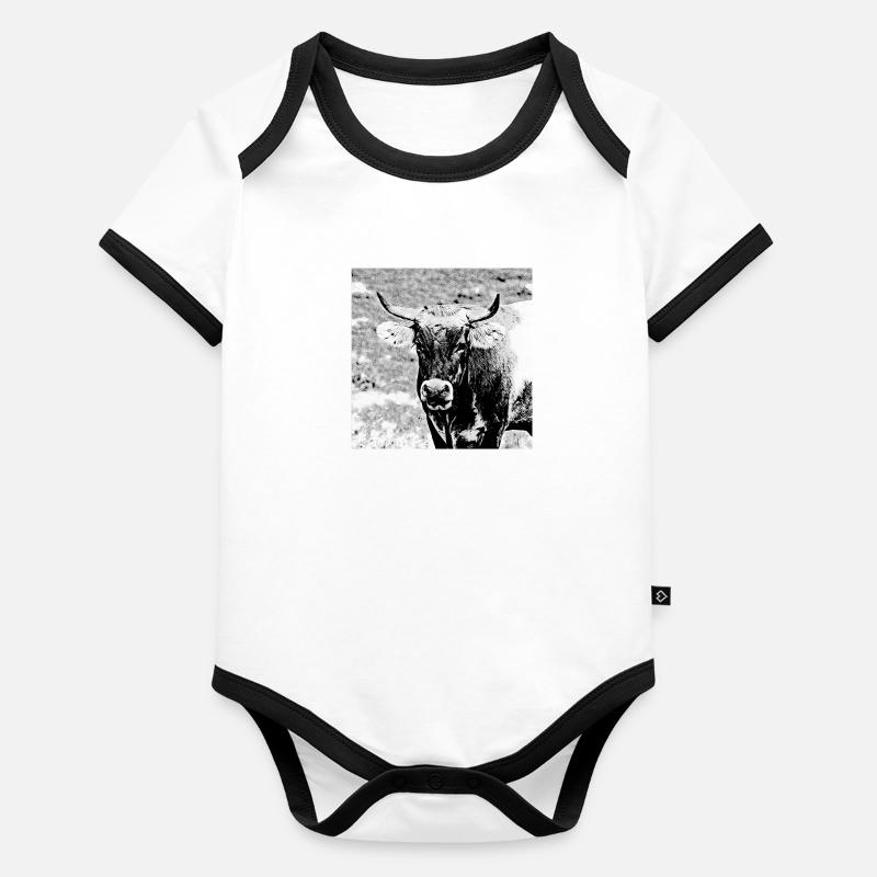 Stier Baby Bio-Kurzarm-Kontrastbody