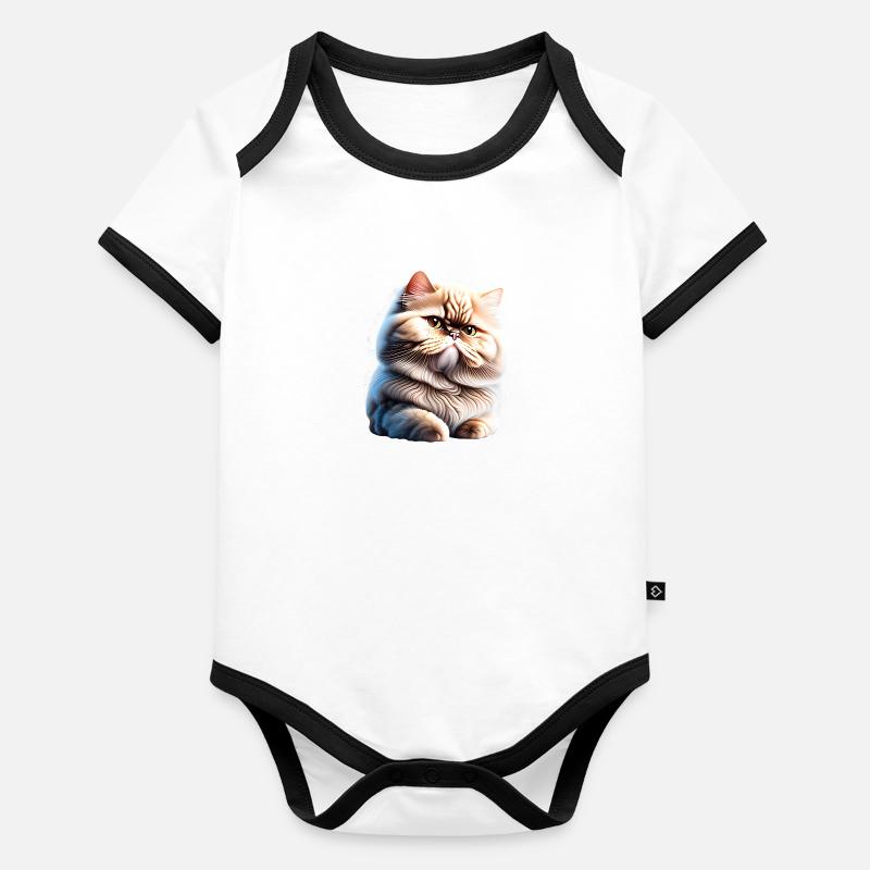Chat persan, Tomcat, Chat domestique, Chat, Propriétaire de chat Body Bébé bio contrasté manches courtes
