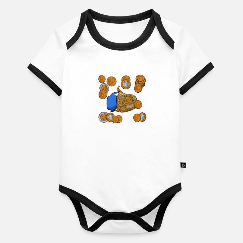 Pièces de monnaie en chocolat de la Saint-Nicolas Body Bébé bio contrasté manches courtes