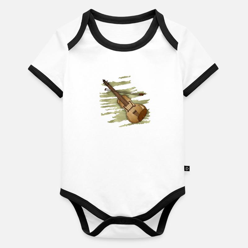 Geige Baby Bio-Kurzarm-Kontrastbody