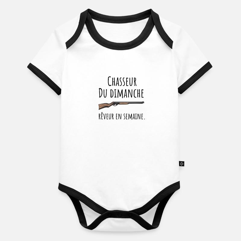 Chasseur du dimanche rêveur en semaine Body Bébé bio contrasté manches courtes