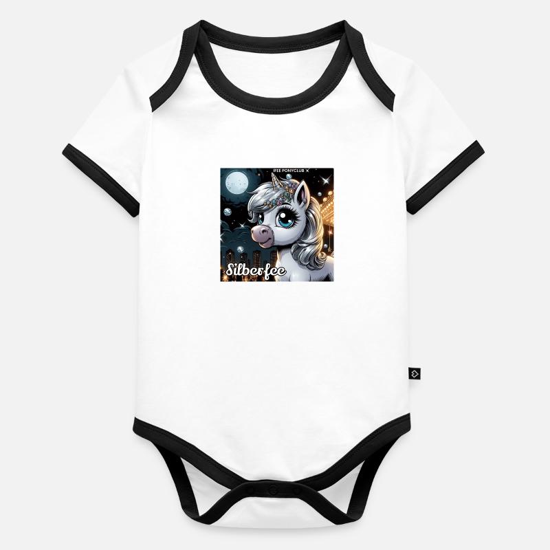 Silberzauber Baby Bio-Kurzarm-Kontrastbody