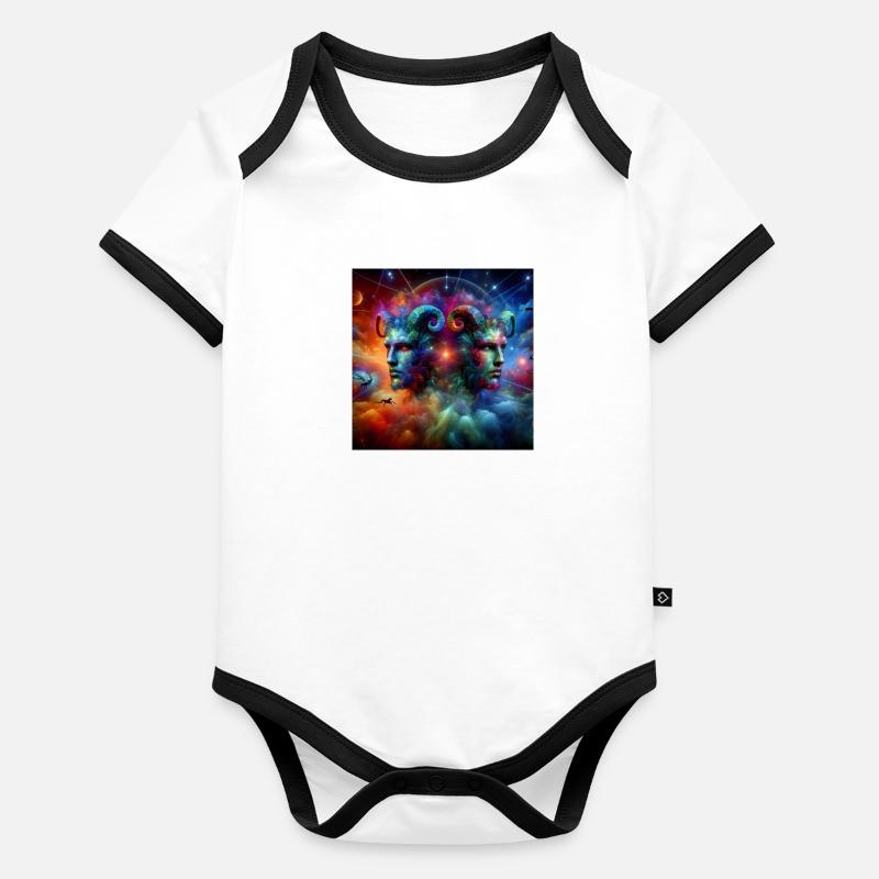 Satyr Gemini, Aries Organic Baby Contrasting Bodysuit