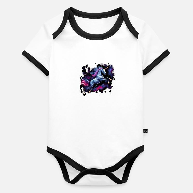 Space unicorn Organic Baby Contrasting Bodysuit