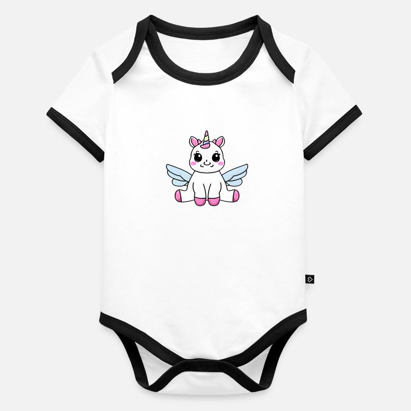 Unicorn Mythical Creature Girl Mythical Beast Unicorns Organic Baby Contrasting Bodysuit