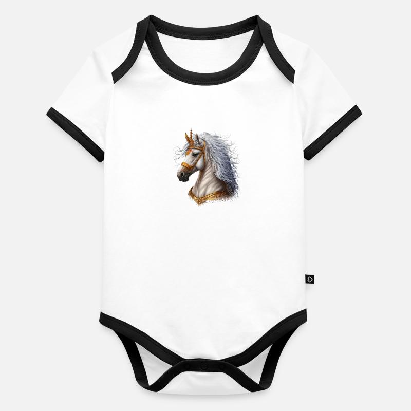 Monture royale Body Bébé bio contrasté manches courtes