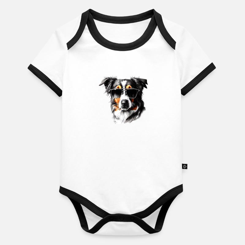 Australischer Schäferhund Hunde Hundehalter Hund Baby Bio-Kurzarm-Kontrastbody