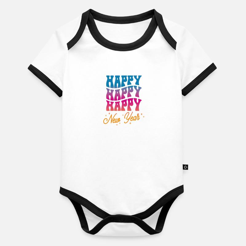 Happy New Year Organic Baby Contrasting Bodysuit