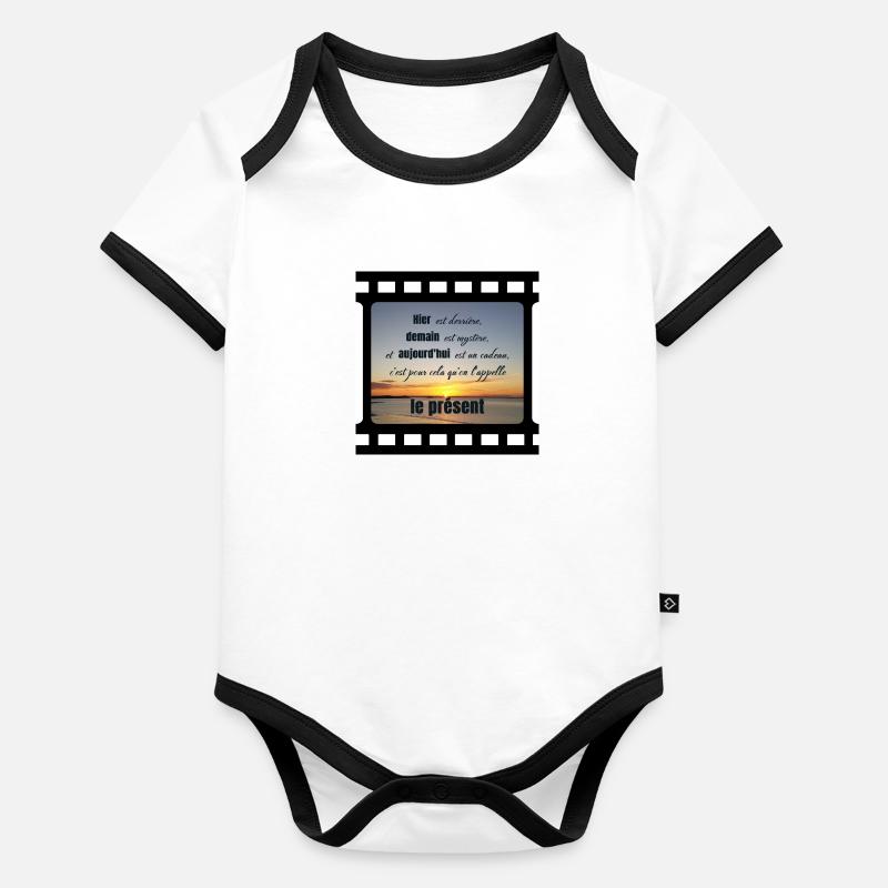 cinema hier3 Body Bébé bio contrasté manches courtes