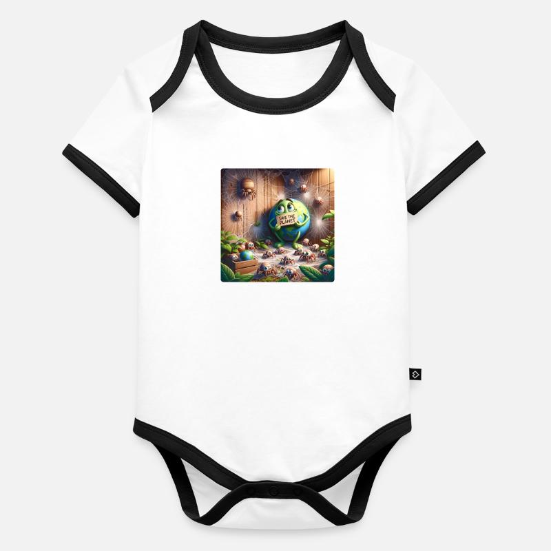 Rettet die Welt Baby Bio-Kurzarm-Kontrastbody
