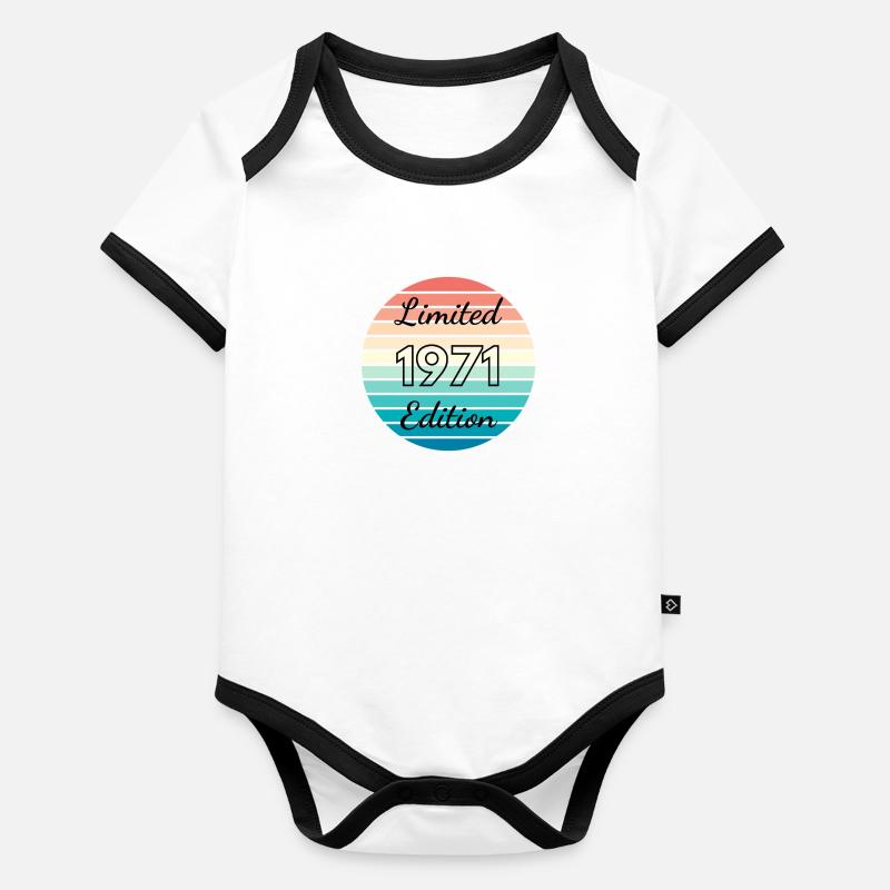 Limitierte Auflage 1971 Baby Bio-Kurzarm-Kontrastbody