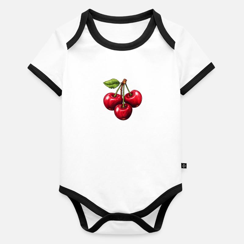 Cherry Triplets Organic Baby Contrasting Bodysuit