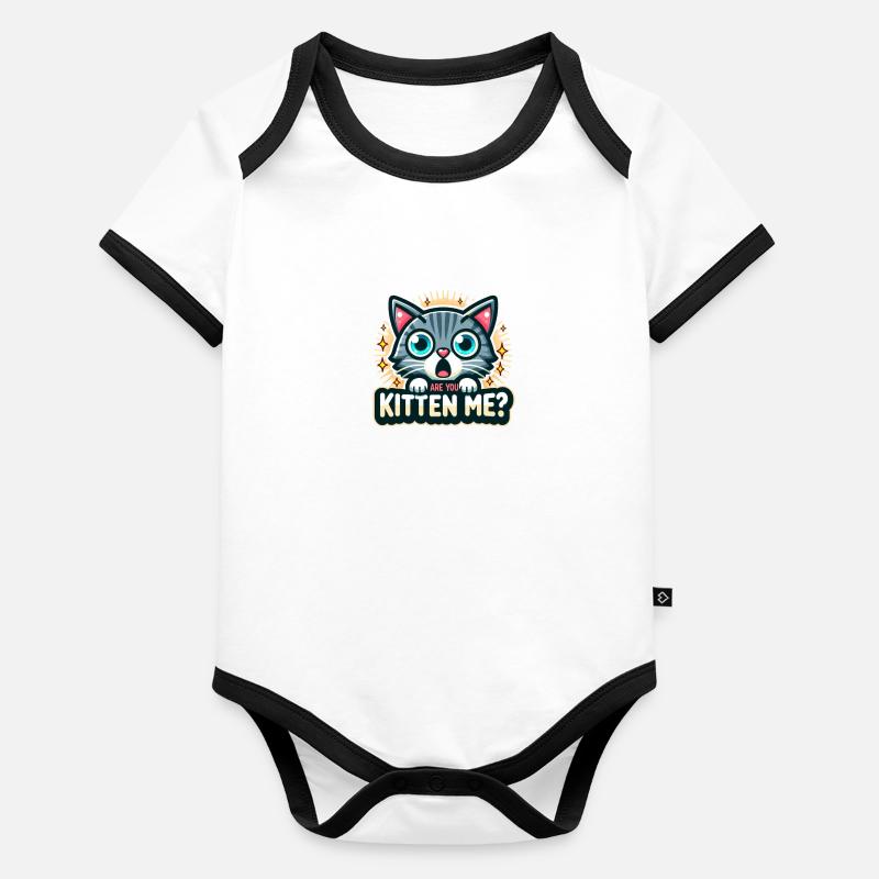 Es-tu un chaton pour moi ? Body Bébé bio contrasté manches courtes