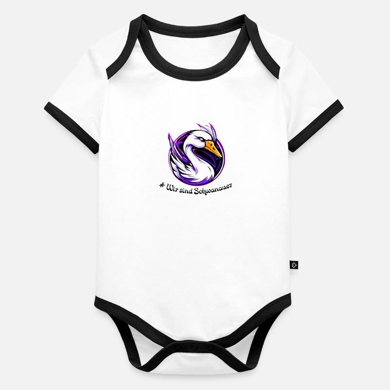 cygne Schwanau 2 Body Bébé bio contrasté manches courtes