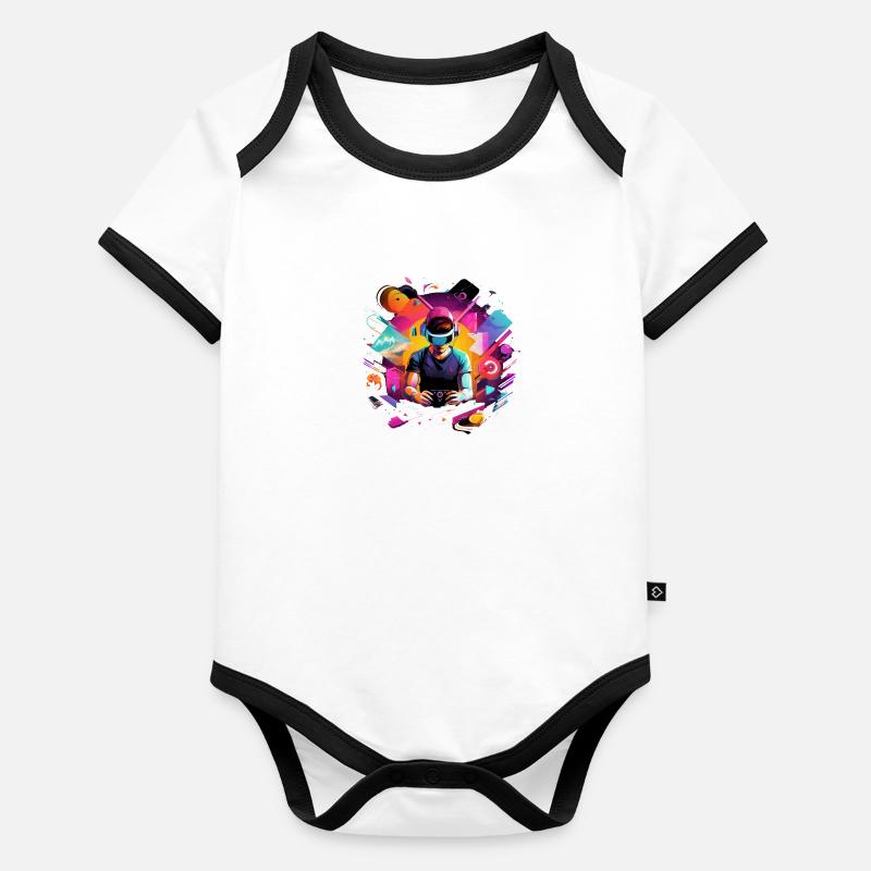 Gaming Immersion: Virtual Reality Players Organic Baby Contrasting Bodysuit