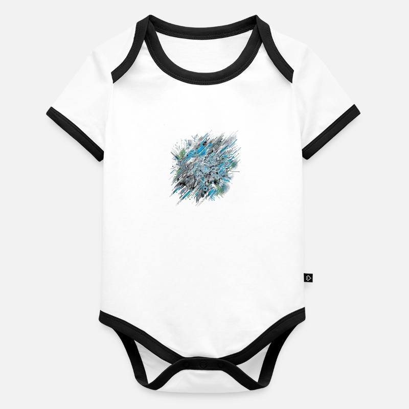 Neural Network Velocity Organic Baby Contrasting Bodysuit