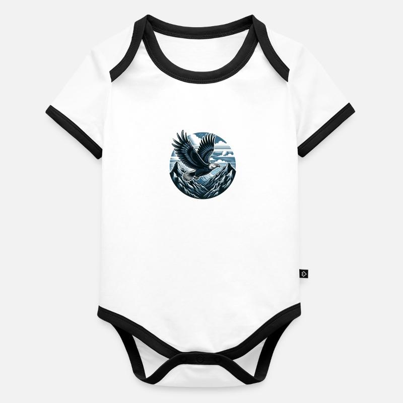Aigle majestueux Body Bébé bio contrasté manches courtes