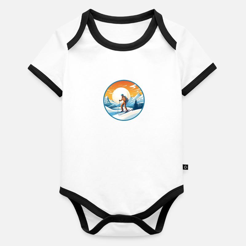 Snowy Summit Organic Baby Contrasting Bodysuit