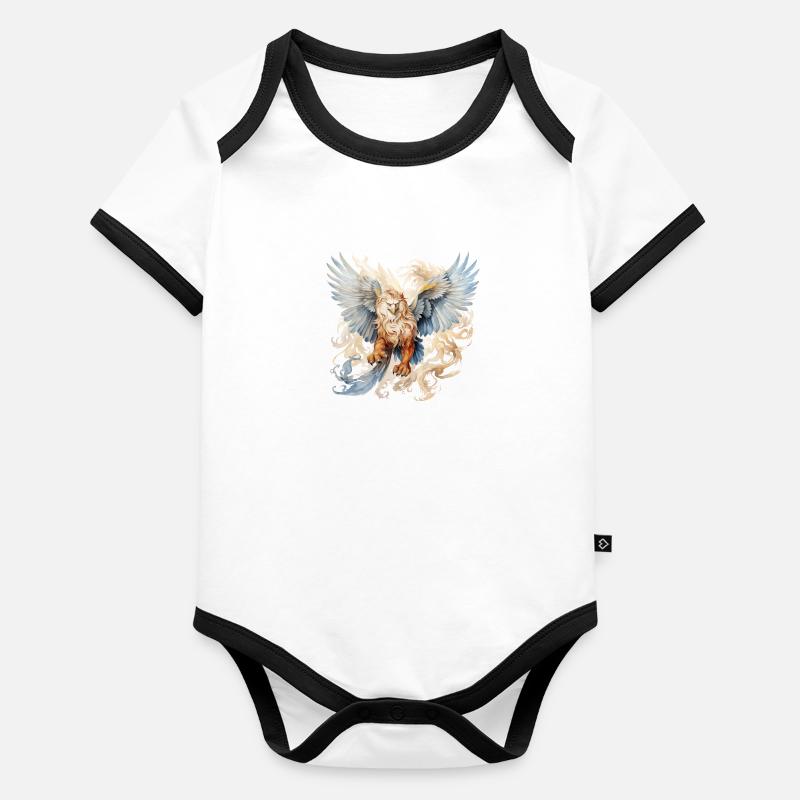 Griffon mythique Body Bébé bio contrasté manches courtes