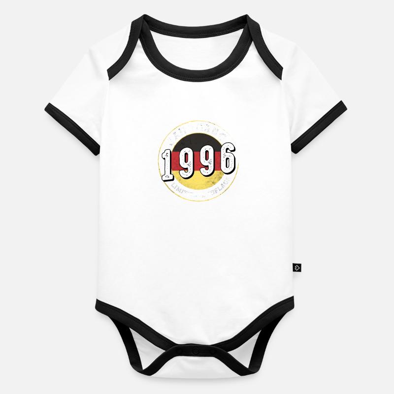 Jahrgangs 1996 28 ans Millésime 1996 Body Bébé bio contrasté manches courtes